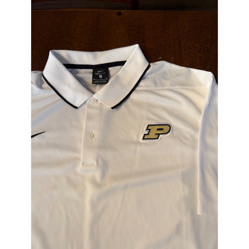Nike Dri-FIT Purdue Boilermakers Polo Shirt White Performance Golf Polo XL - Picture 2 of 6